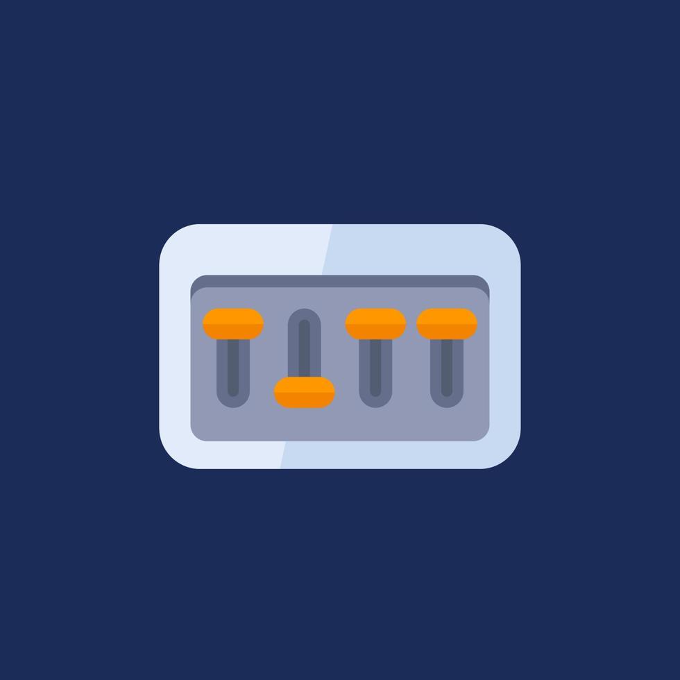 fuse box, switchboard icon, vector