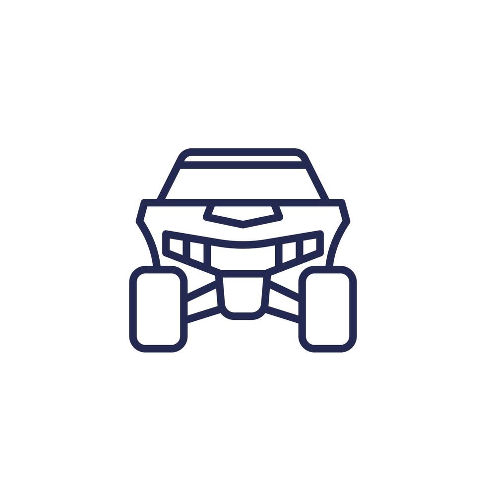 UTV icon, front view, line vector