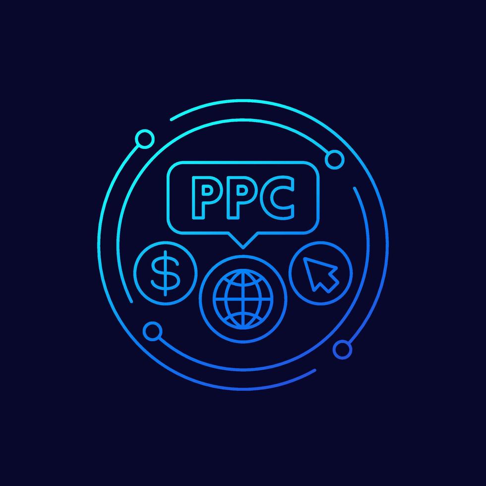 ppc line icon for web vector