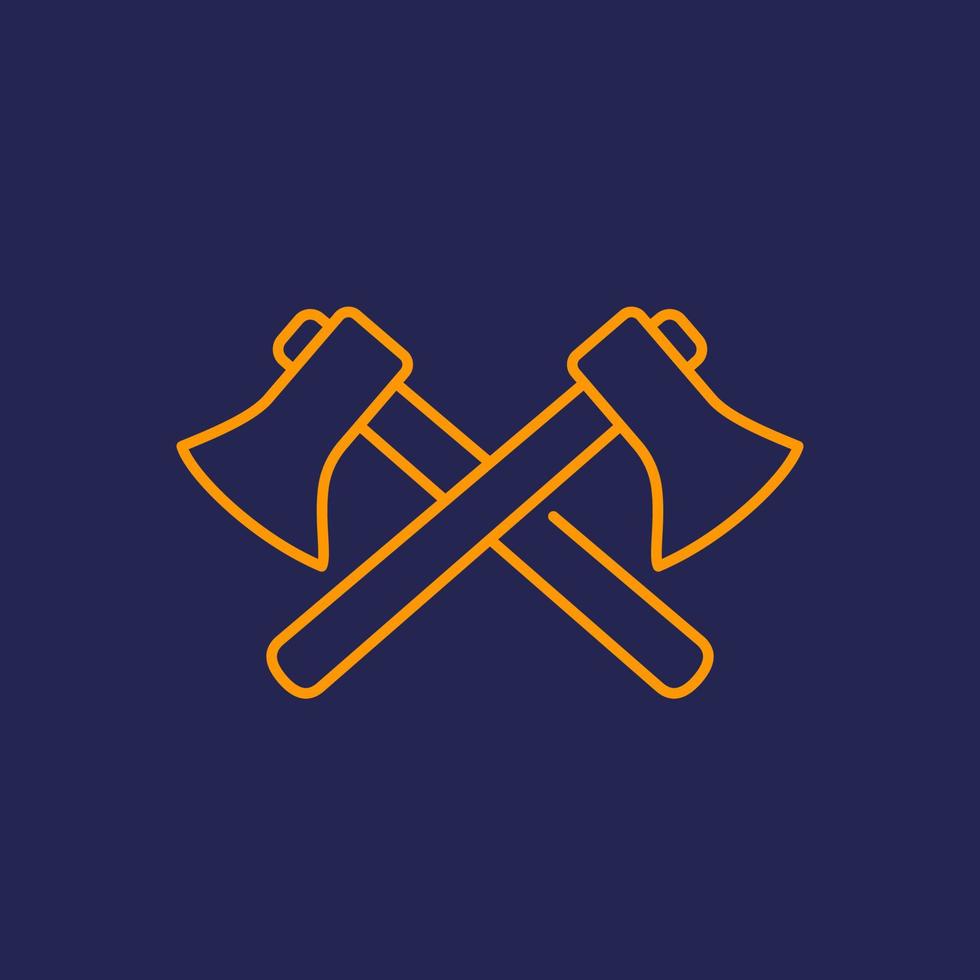 axes icon on dark, line vector