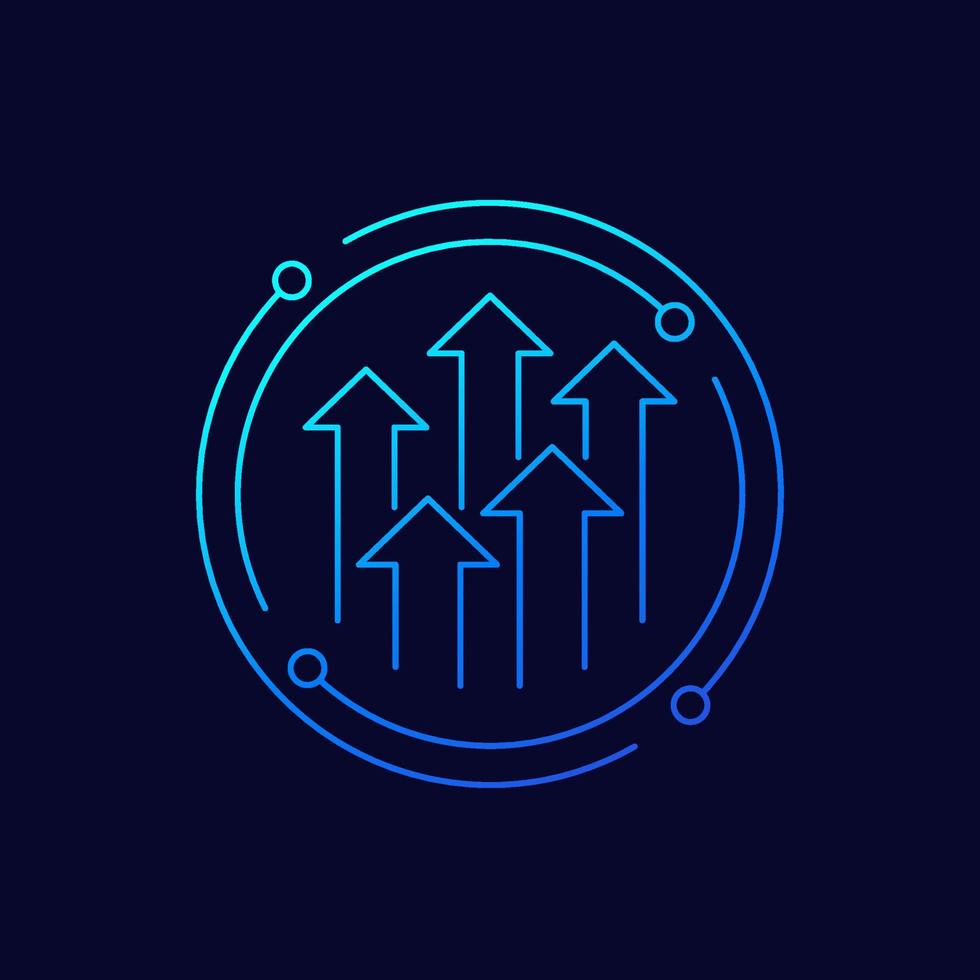 growth cycle line icon, vector