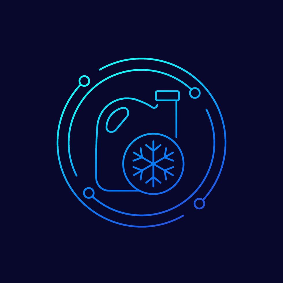 antifreeze, coolant icon, linear design vector