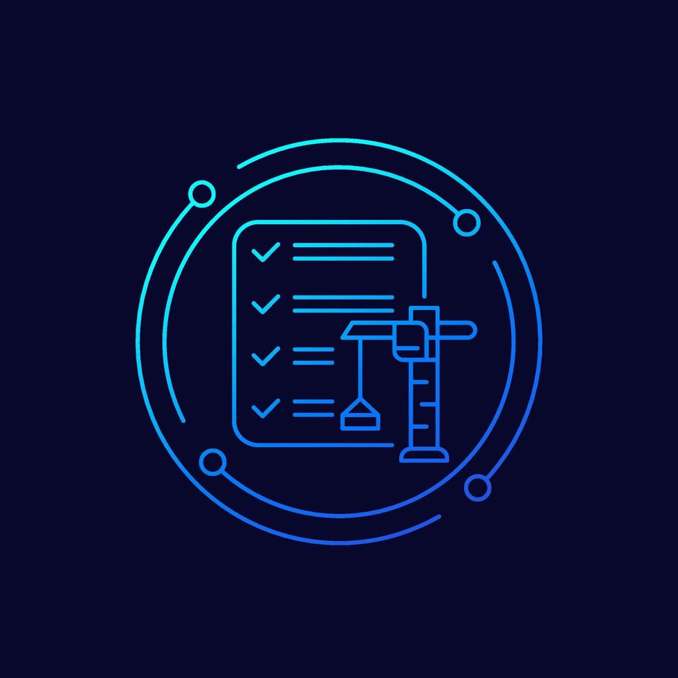 Building permit line vector icon