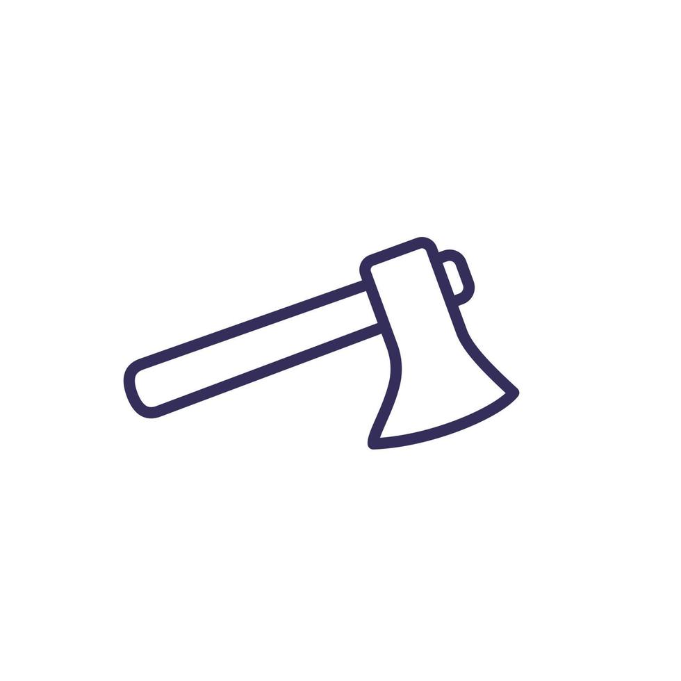 axe icon on white, line vector