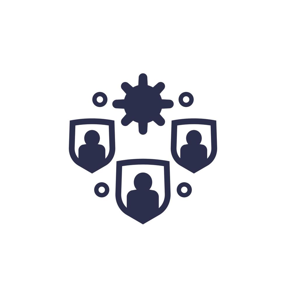 immune population and herd immunity icon vector