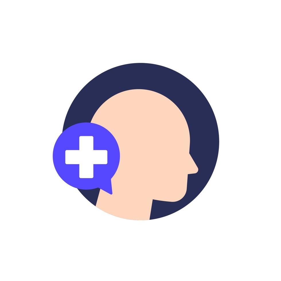 help for neck pain icon, flat vector