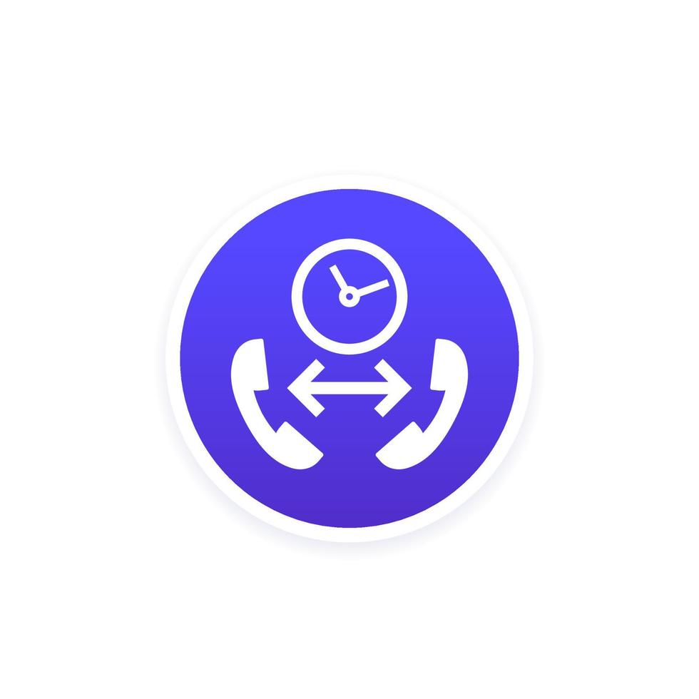 phone call duration or time vector icon