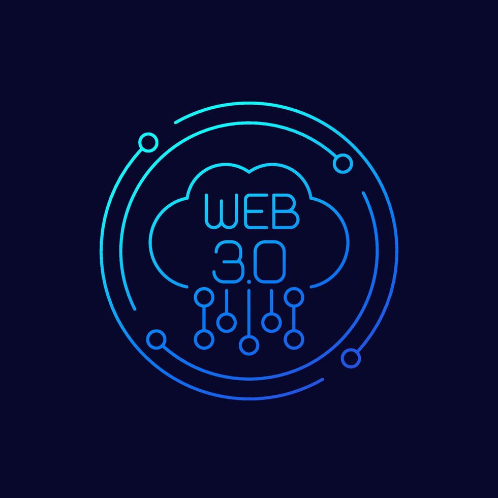 Web 3.0 line icon with a cloud vector