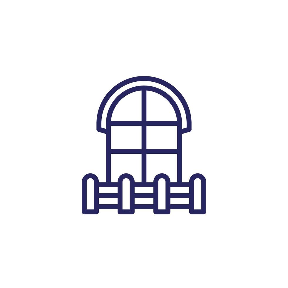 balcony and window line icon vector