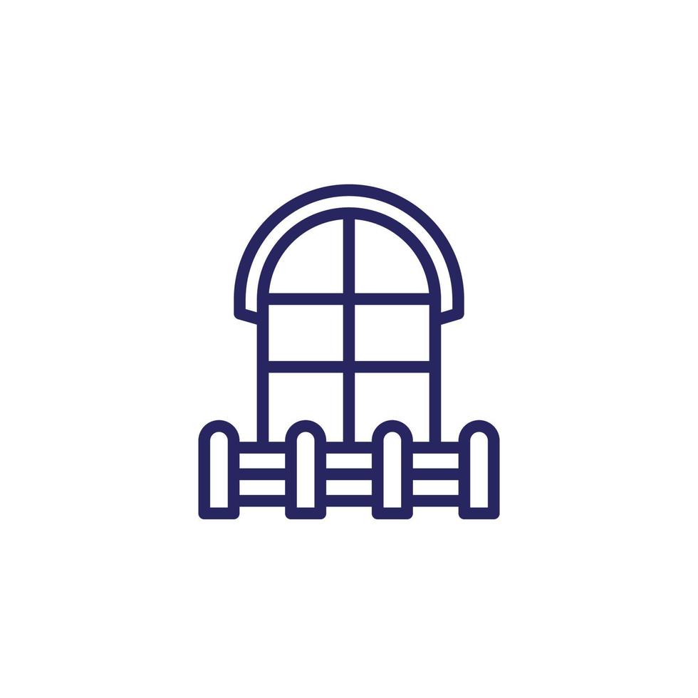 balcony and window line icon vector