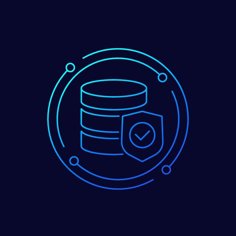 database security line vector icon