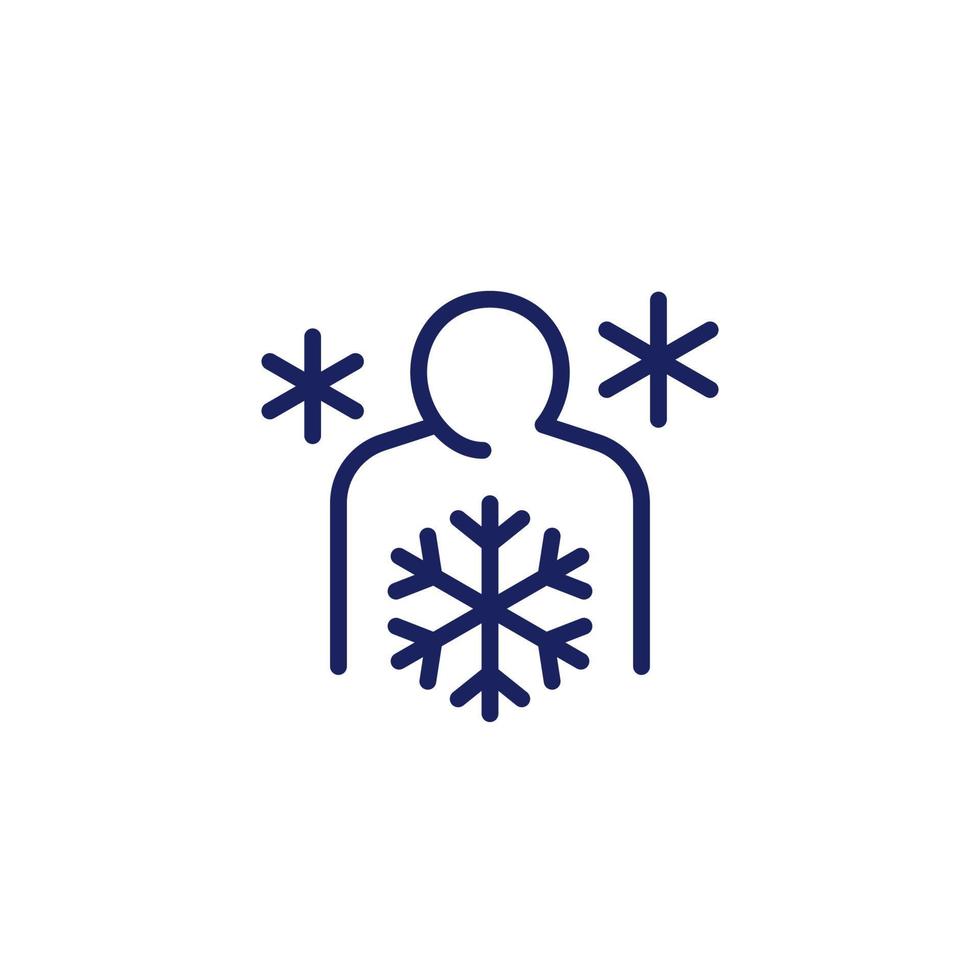 Cold, chill line icon on white vector