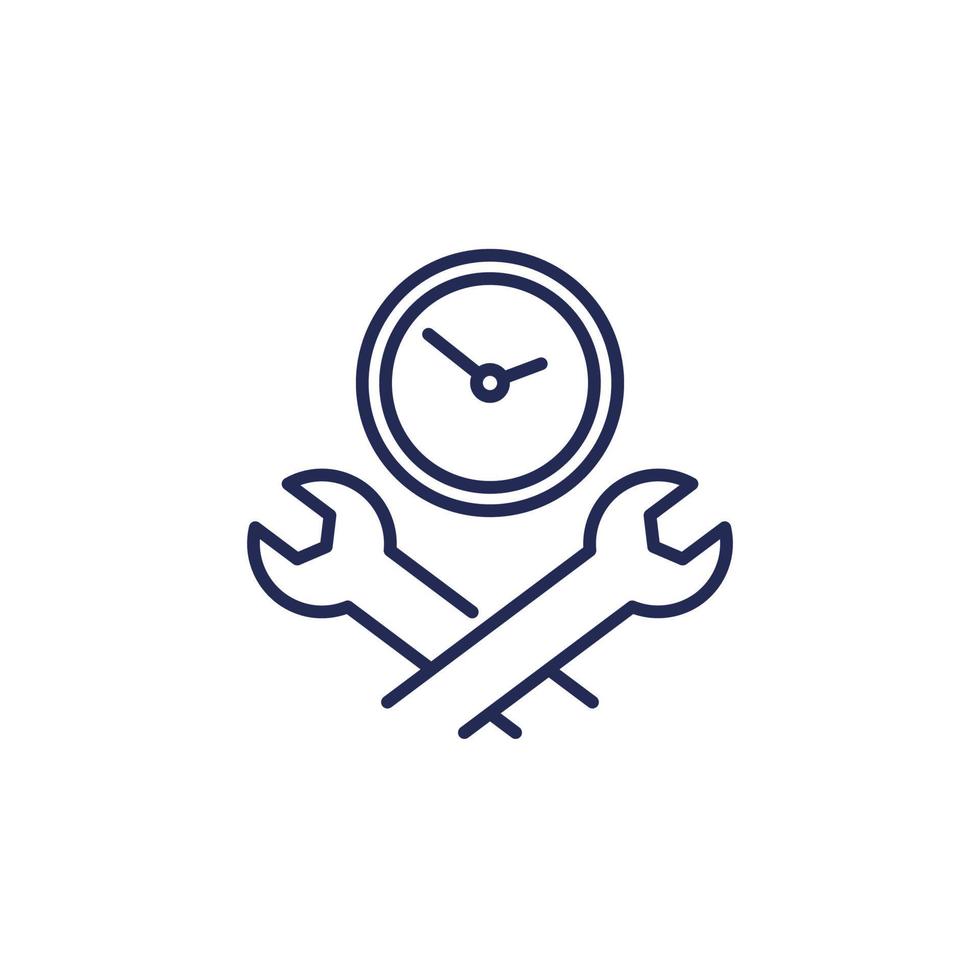 maintenance time line icon on white vector