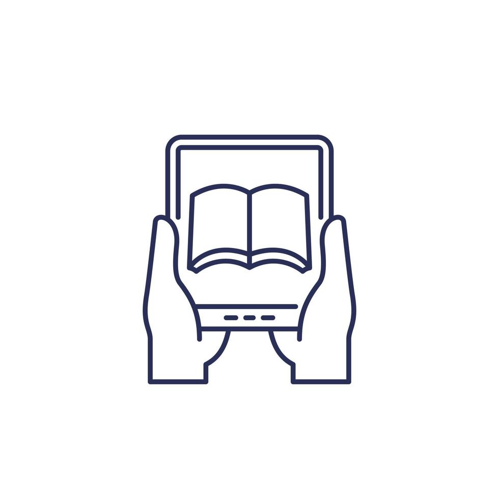 ebook reader device line icon vector