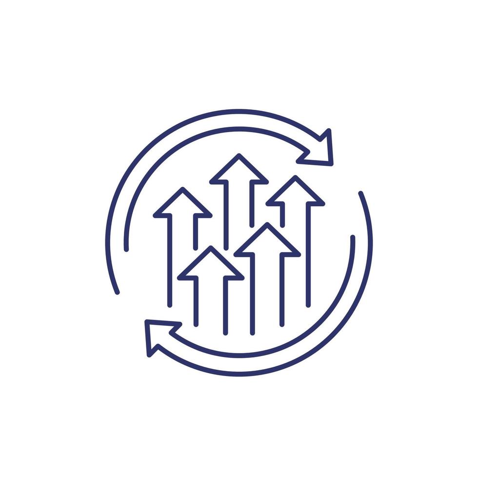 growth cycle line icon on white vector