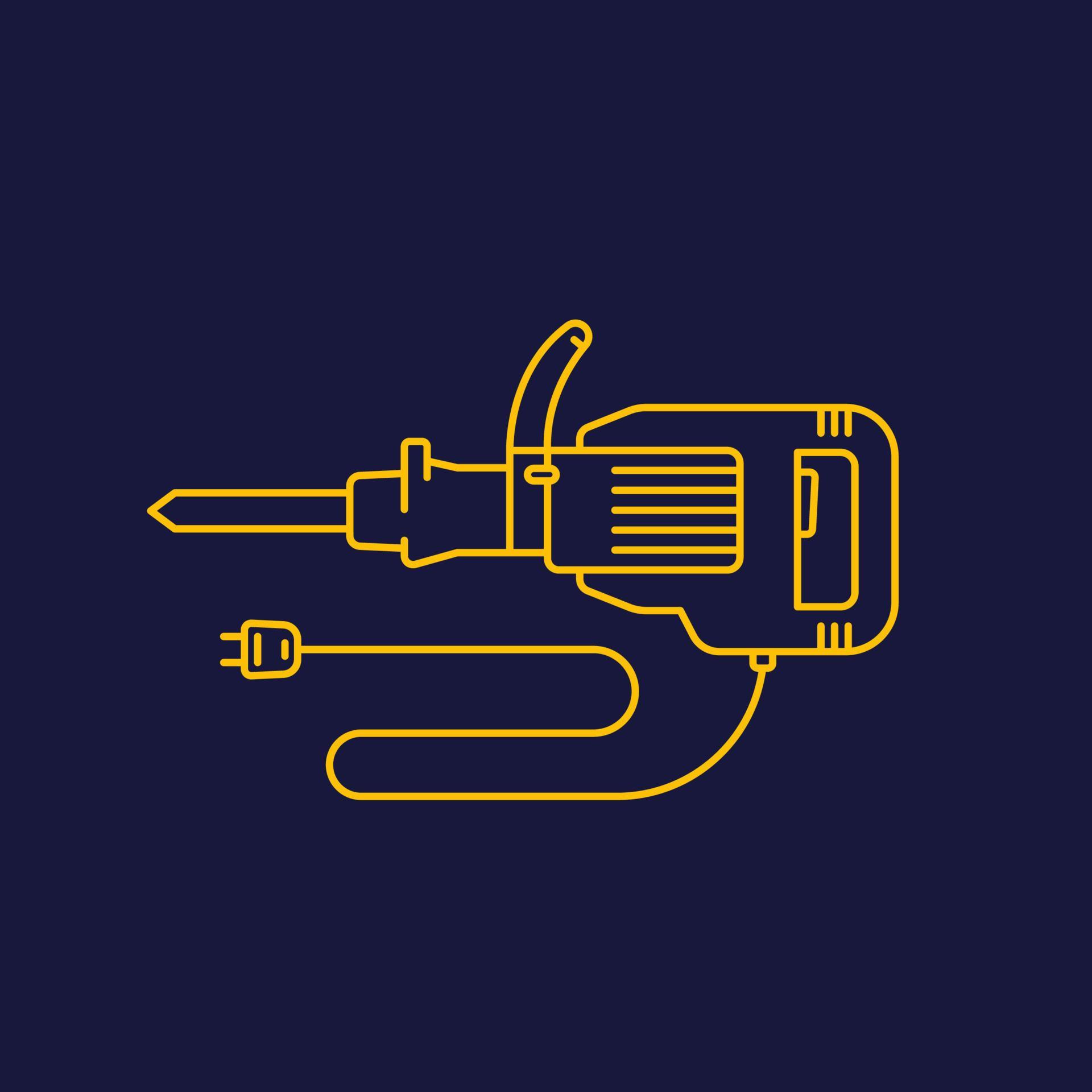 jackhammer line icon, electric power tool vector 20150784 Vector Art at