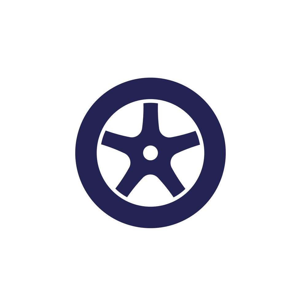 tire icon, wheel of a car vector