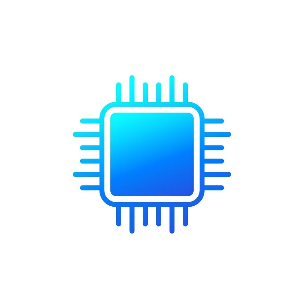 chip or microchip icon on white vector