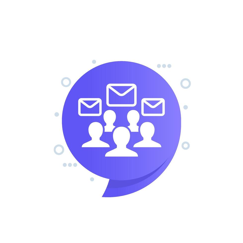 emails and people vector icon
