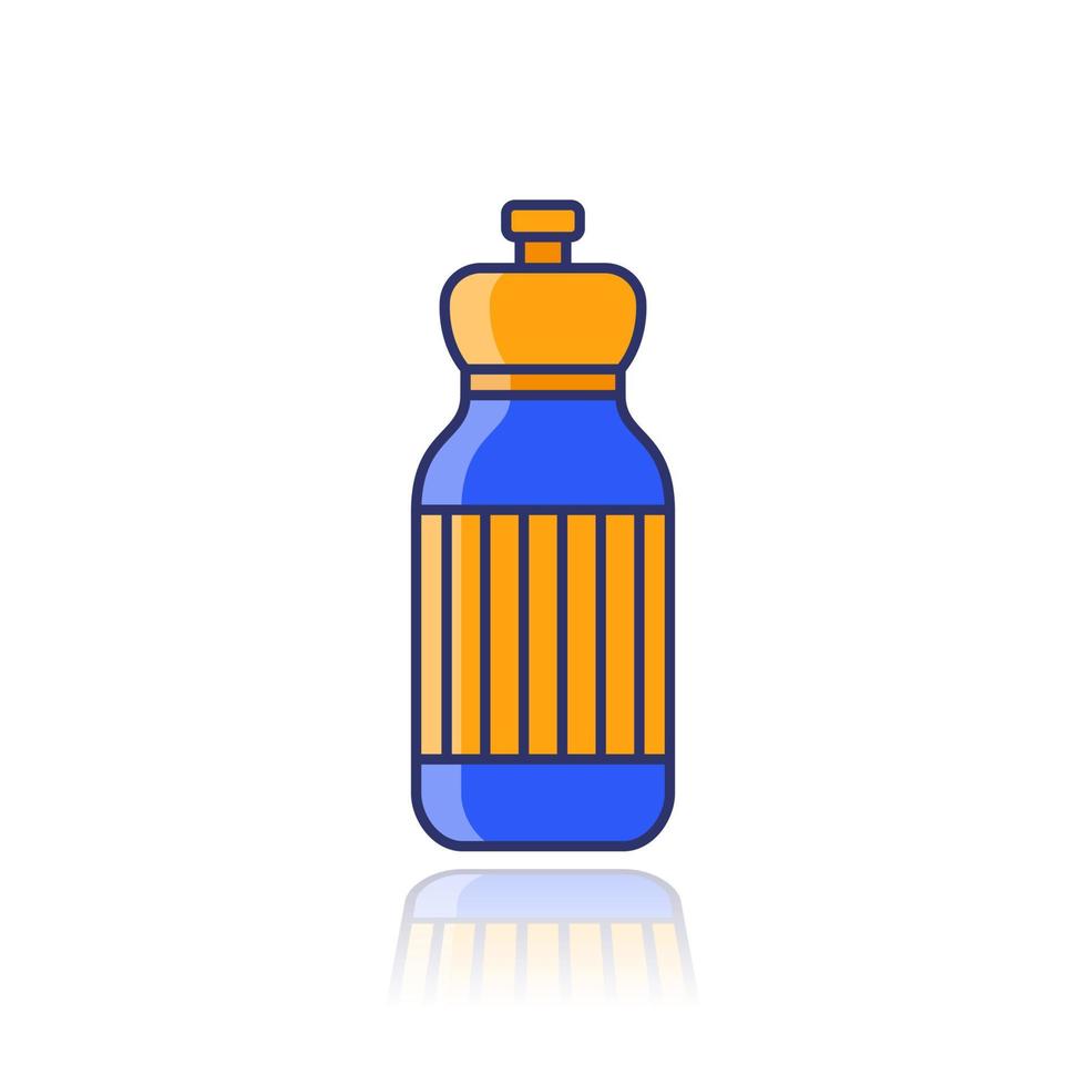 Reusable bottle for water icon with outline vector