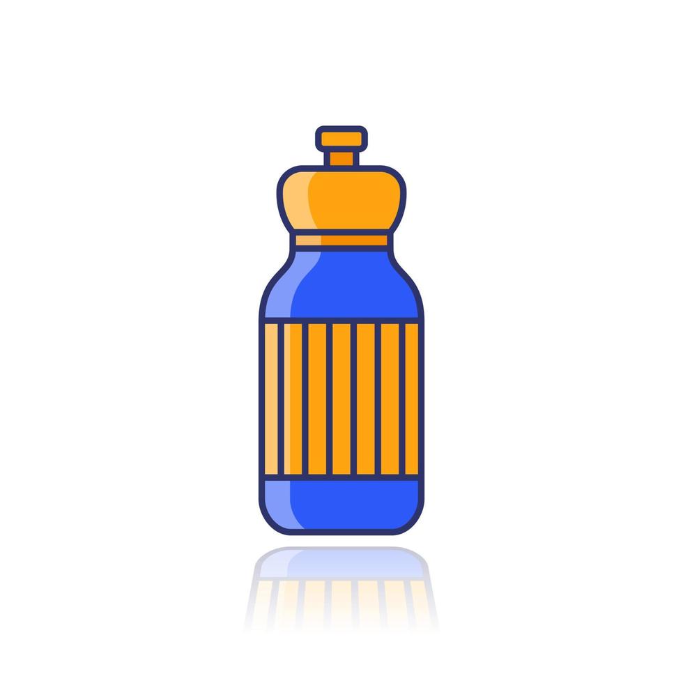 Reusable bottle for water icon with outline vector