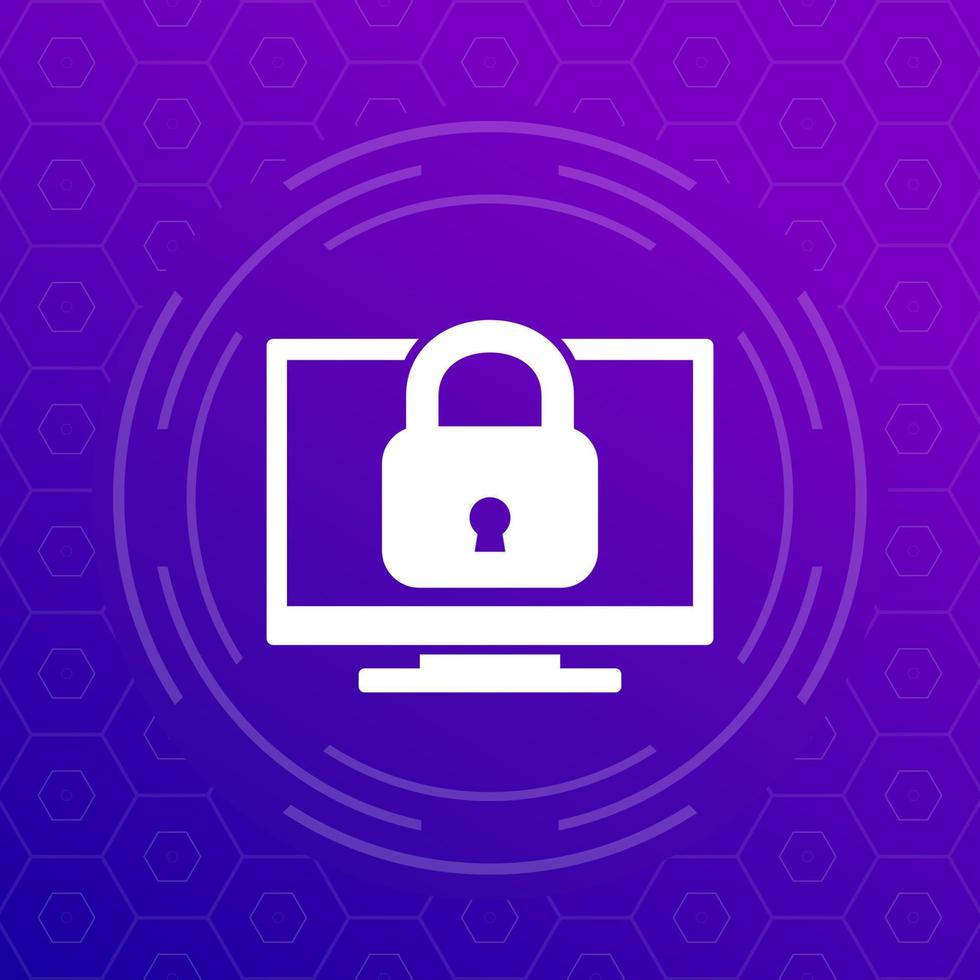 TV and lock icon for web vector