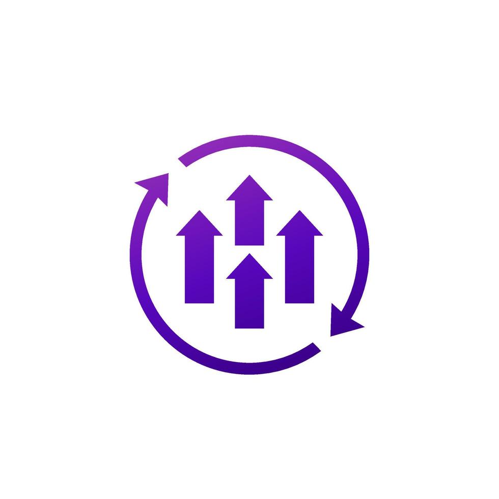 continuous growth and improvement icon vector