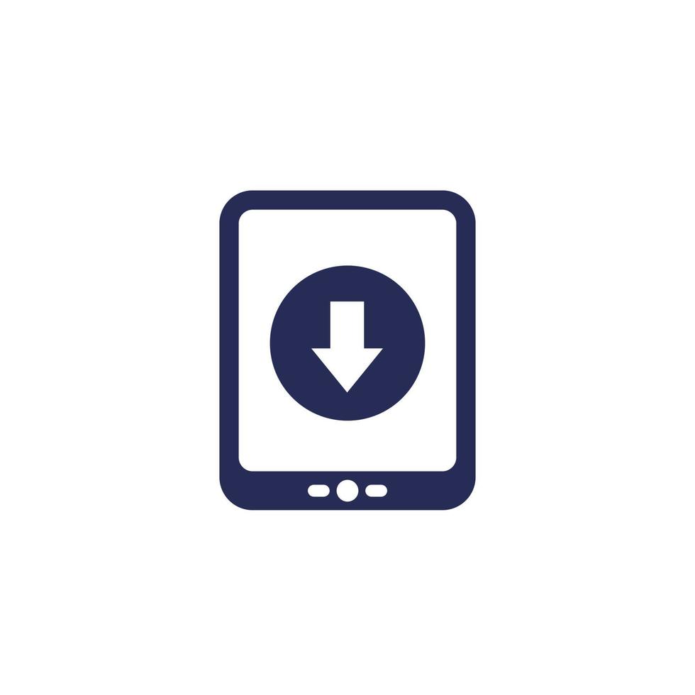 libro electronico lector icono, descargar un libro a dispositivo vector