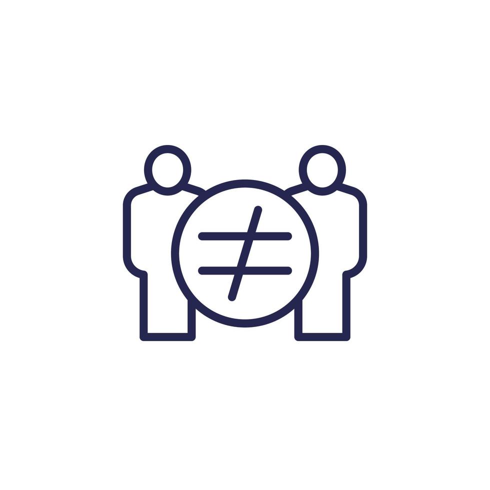 inequality or discrimination line icon vector