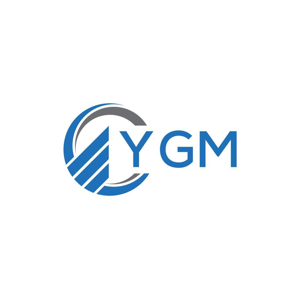 YGM Flat accounting logo design on white background. YGM creative initials Growth graph letter logo concept. YGM business finance logo design. vector