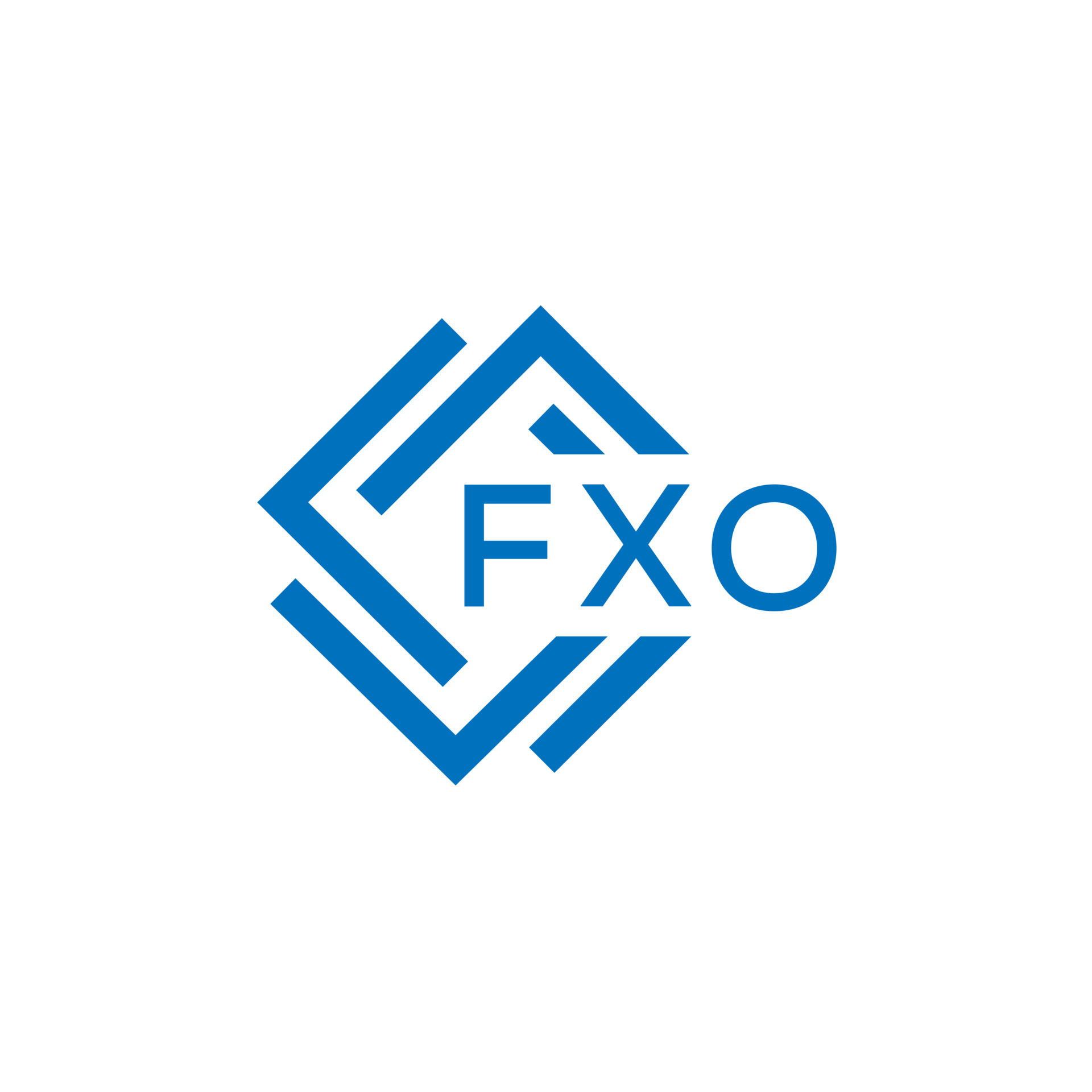 FXO letter logo design on white background. FXO creative circle letter
