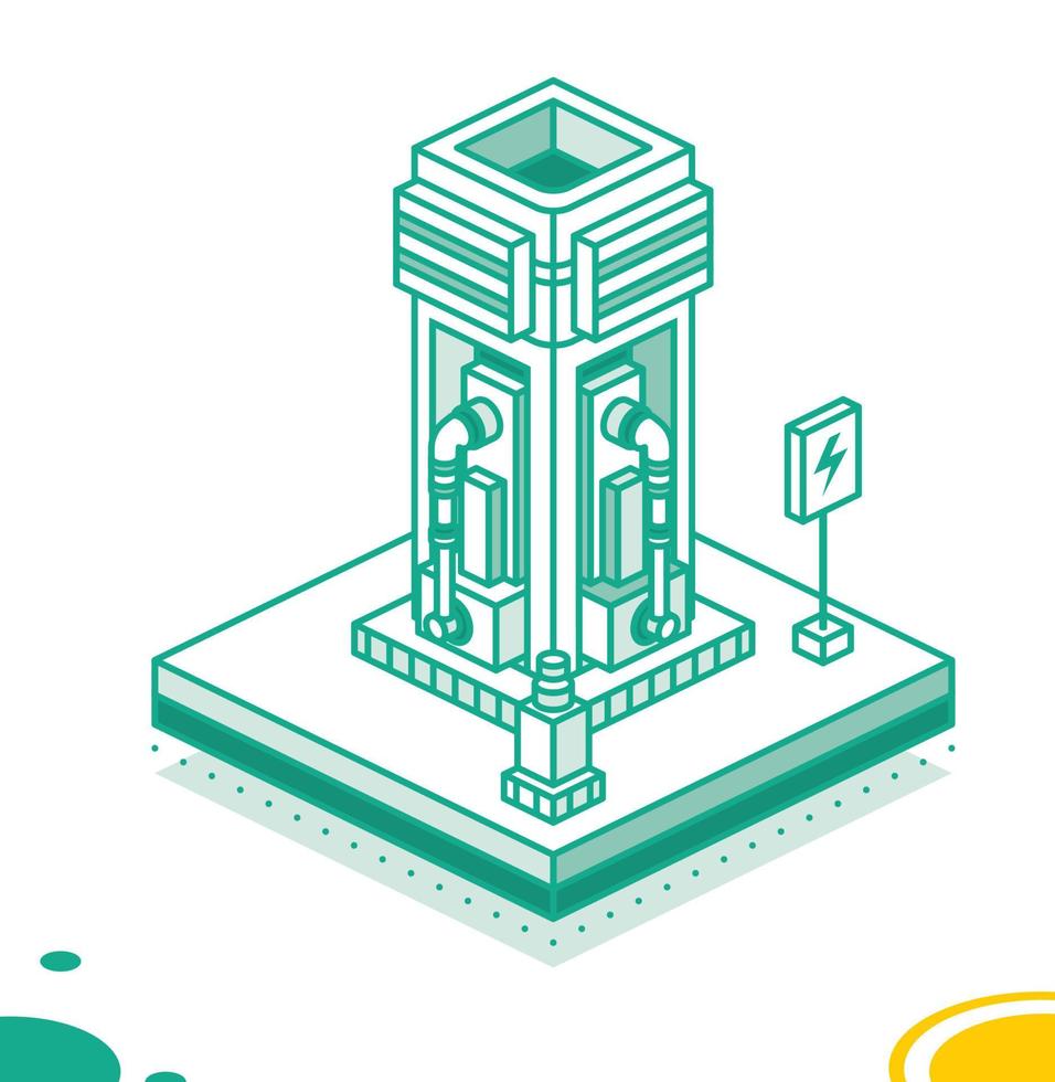 Charging station for electric car. Vector illustration. Outline concept.