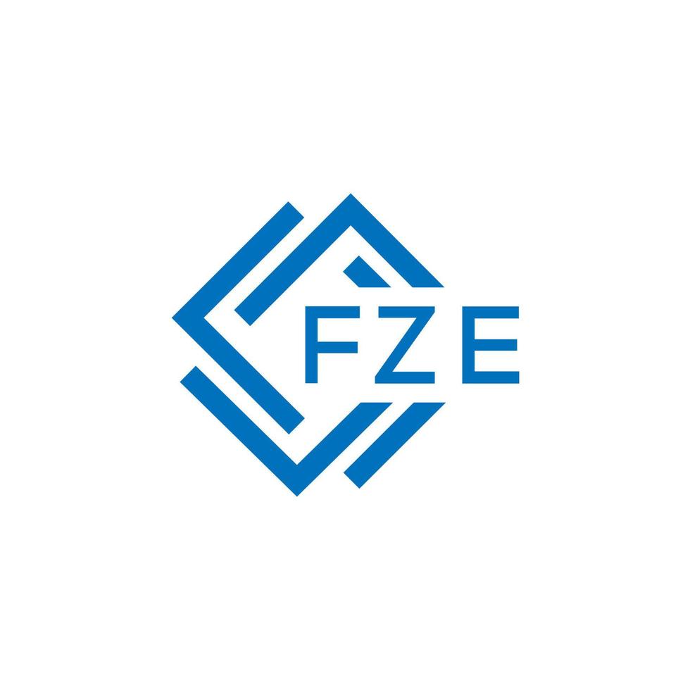 FZE letter logo design on white background. FZE creative  circle letter logo concept. FZE letter design. vector