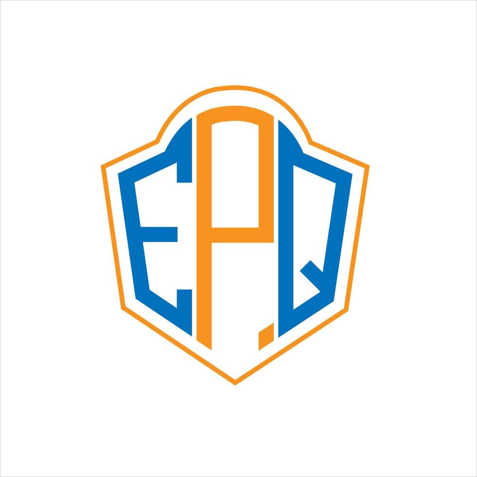 EPQ abstract monogram shield logo design on white background. EPQ creative initials letter logo. vector