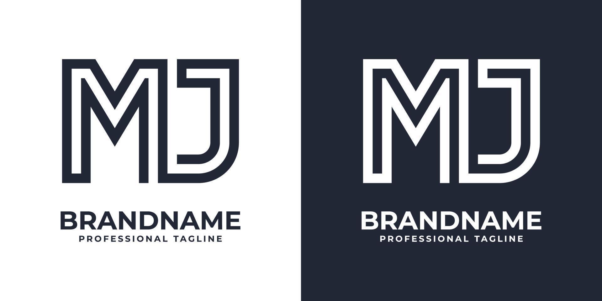 Simple MJ Monogram Logo, suitable for any business with MJ or JM initial. vector