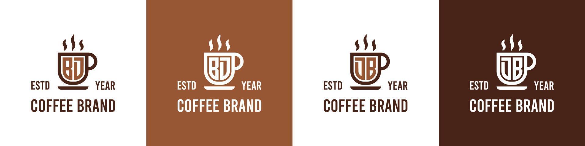 Letter BD and DB Coffee Logo, suitable for any business related to Coffee, Tea, or Other with BD or DB initials. vector