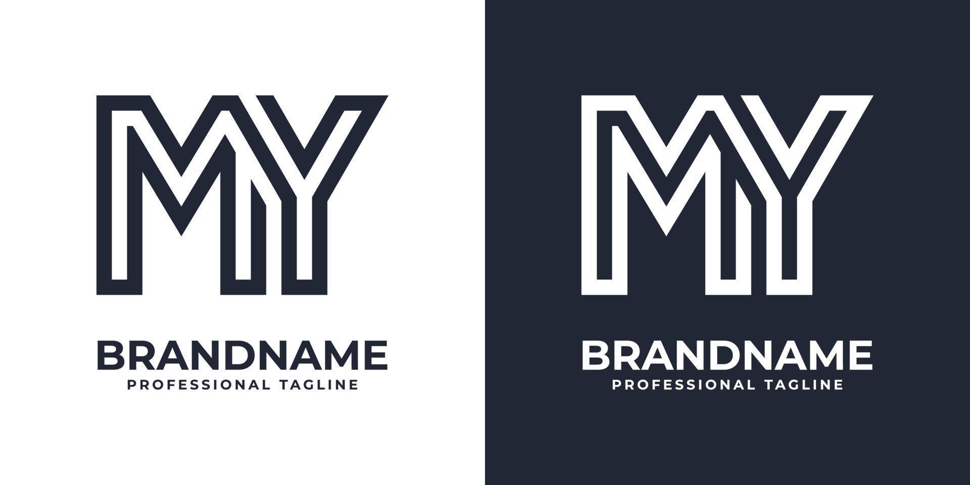 Simple MY Monogram Logo, suitable for any business with MY or YM initial. vector