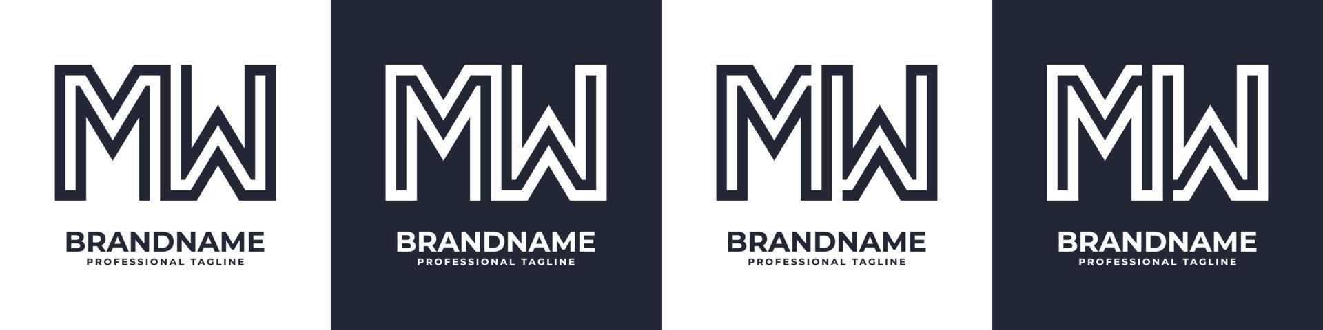 Simple MW Monogram Logo, suitable for any business with MW or WM initial. vector
