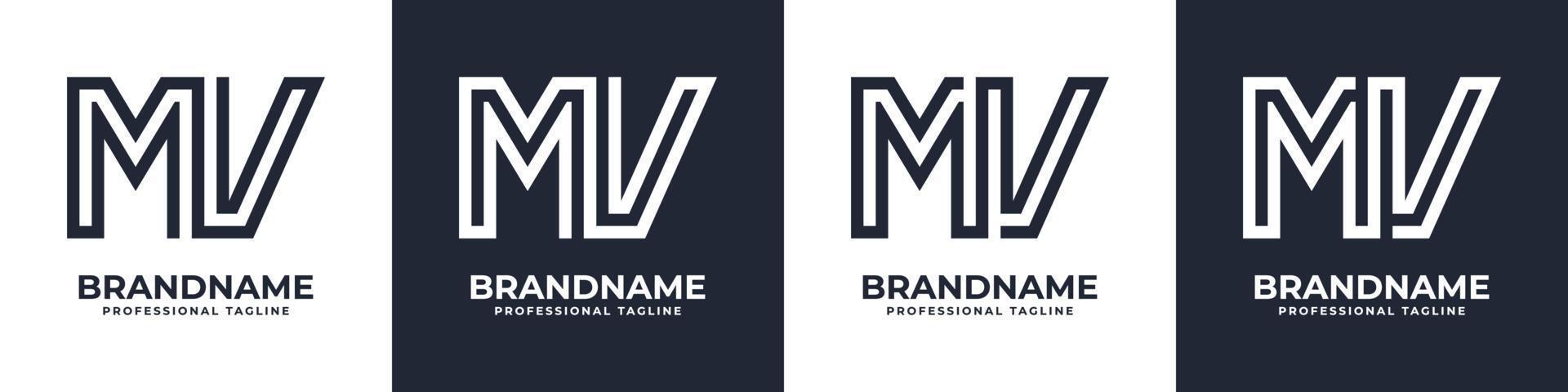 sencillo mv monograma logo, adecuado para ninguna negocio con mv o vm inicial. vector