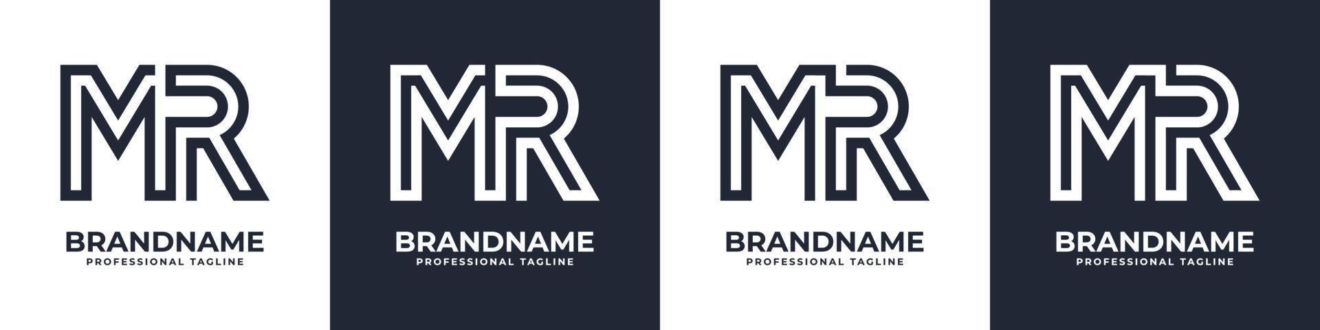 Simple MR Monogram Logo, suitable for any business with MR or RM initial. vector