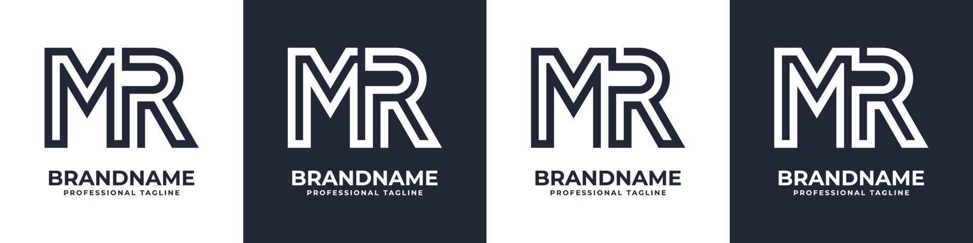 Simple MR Monogram Logo, suitable for any business with MR or RM initial. vector