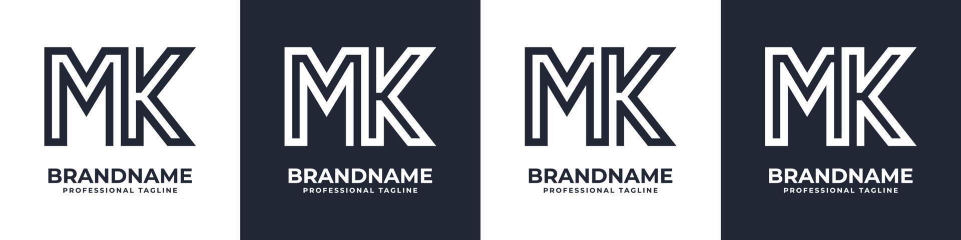 Simple MK Monogram Logo, suitable for any business with MK or KM initial. vector