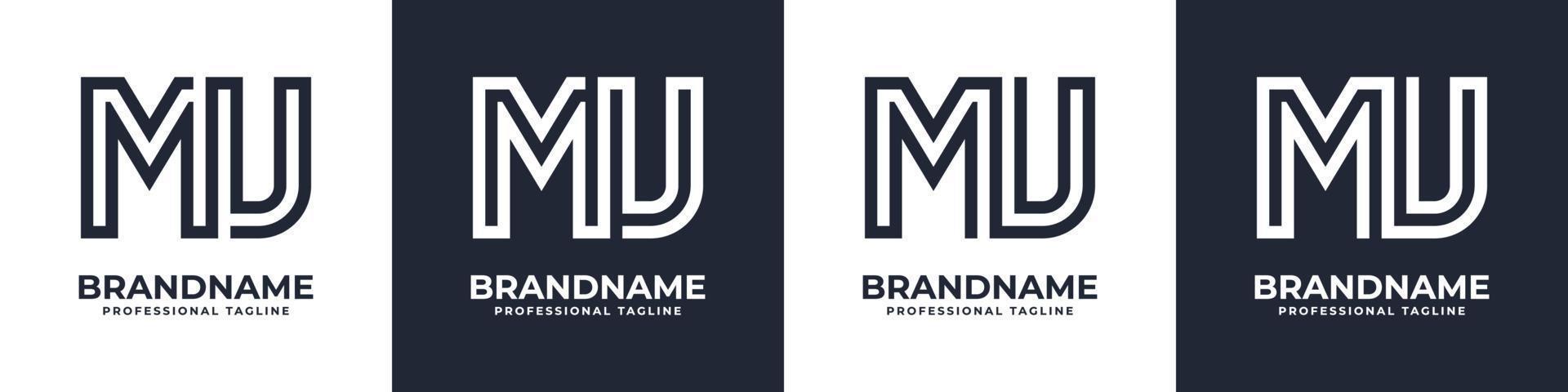 Simple MU Monogram Logo, suitable for any business with MU or UM initial. vector