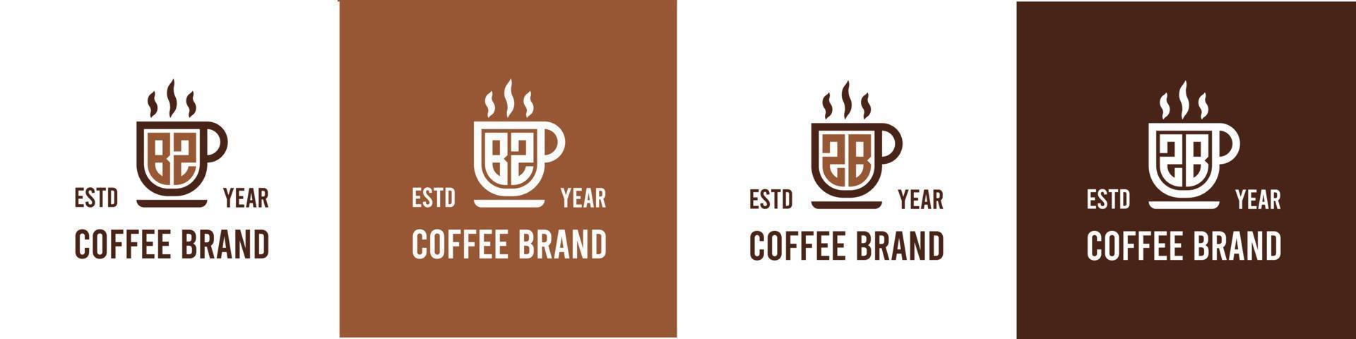 Letter BZ and ZB Coffee Logo, suitable for any business related to Coffee, Tea, or Other with BZ or ZB initials. vector