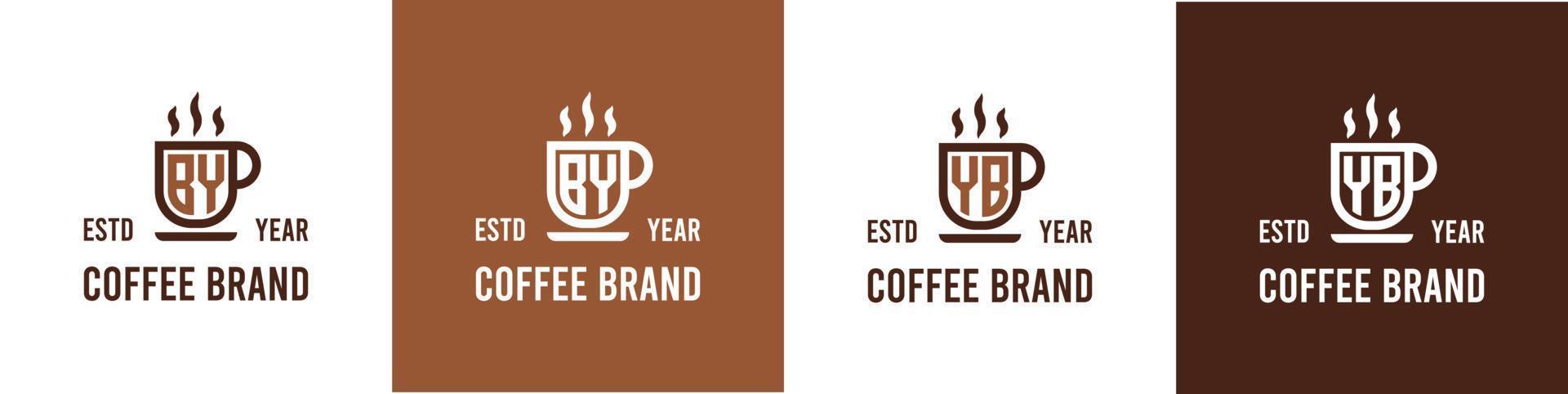 Letter BY and YB Coffee Logo, suitable for any business related to Coffee, Tea, or Other with BY or YB initials. vector