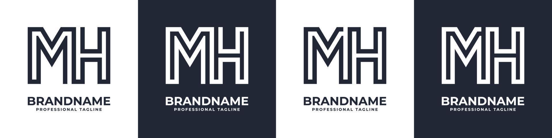 Letter MH or HM Global Technology Monogram Logo, suitable for any business with MH or HM initials. vector