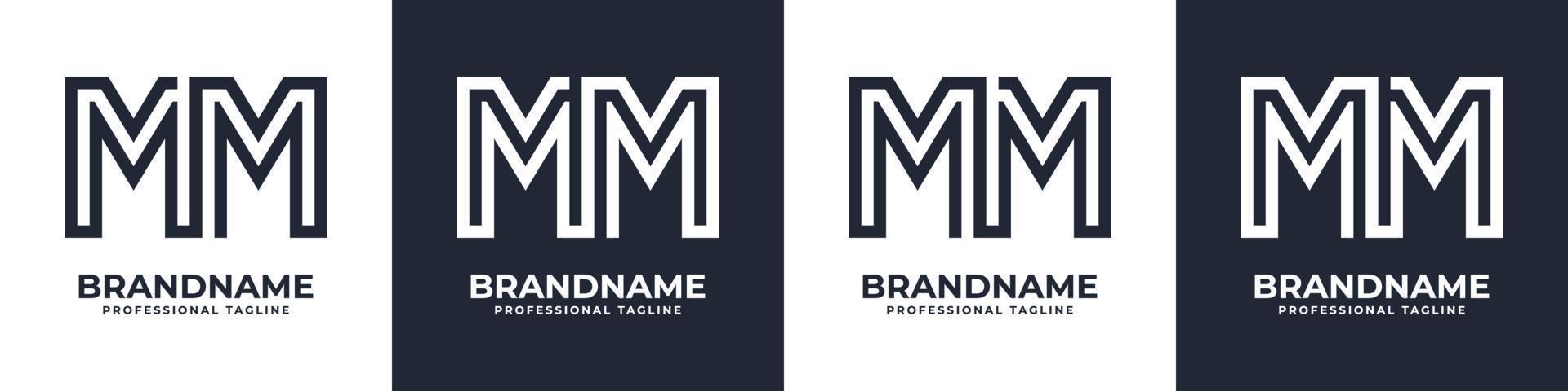 Simple MM Monogram Logo, suitable for any business with M or MM initial. vector