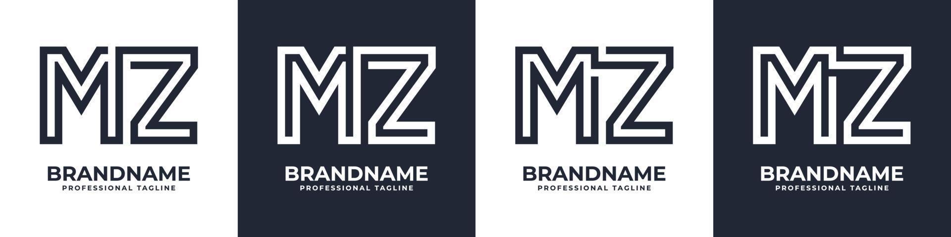 Simple MZ Monogram Logo, suitable for any business with MZ or ZM initial. vector