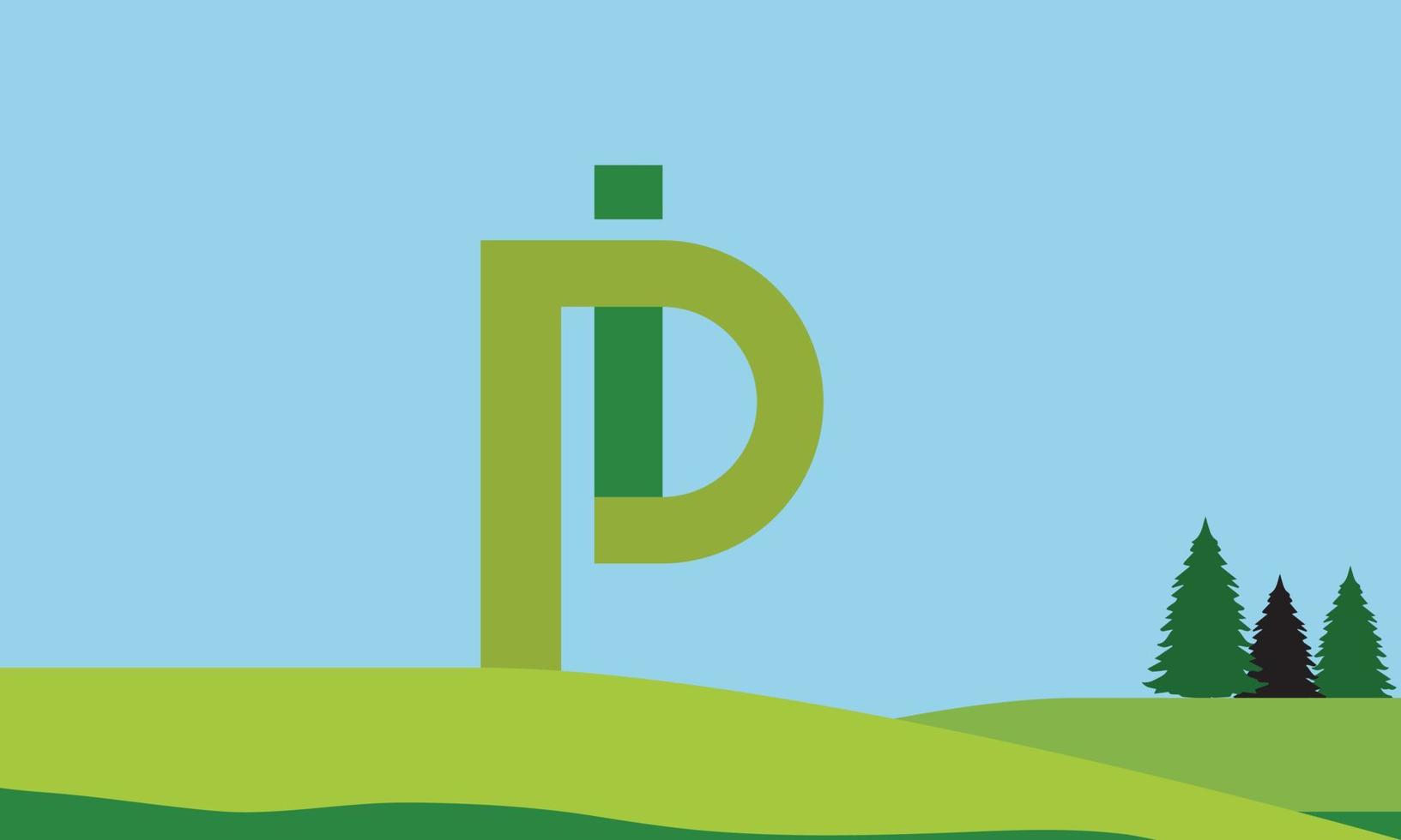 alfabeto letras iniciales monograma logo pi, ip, p e i vector