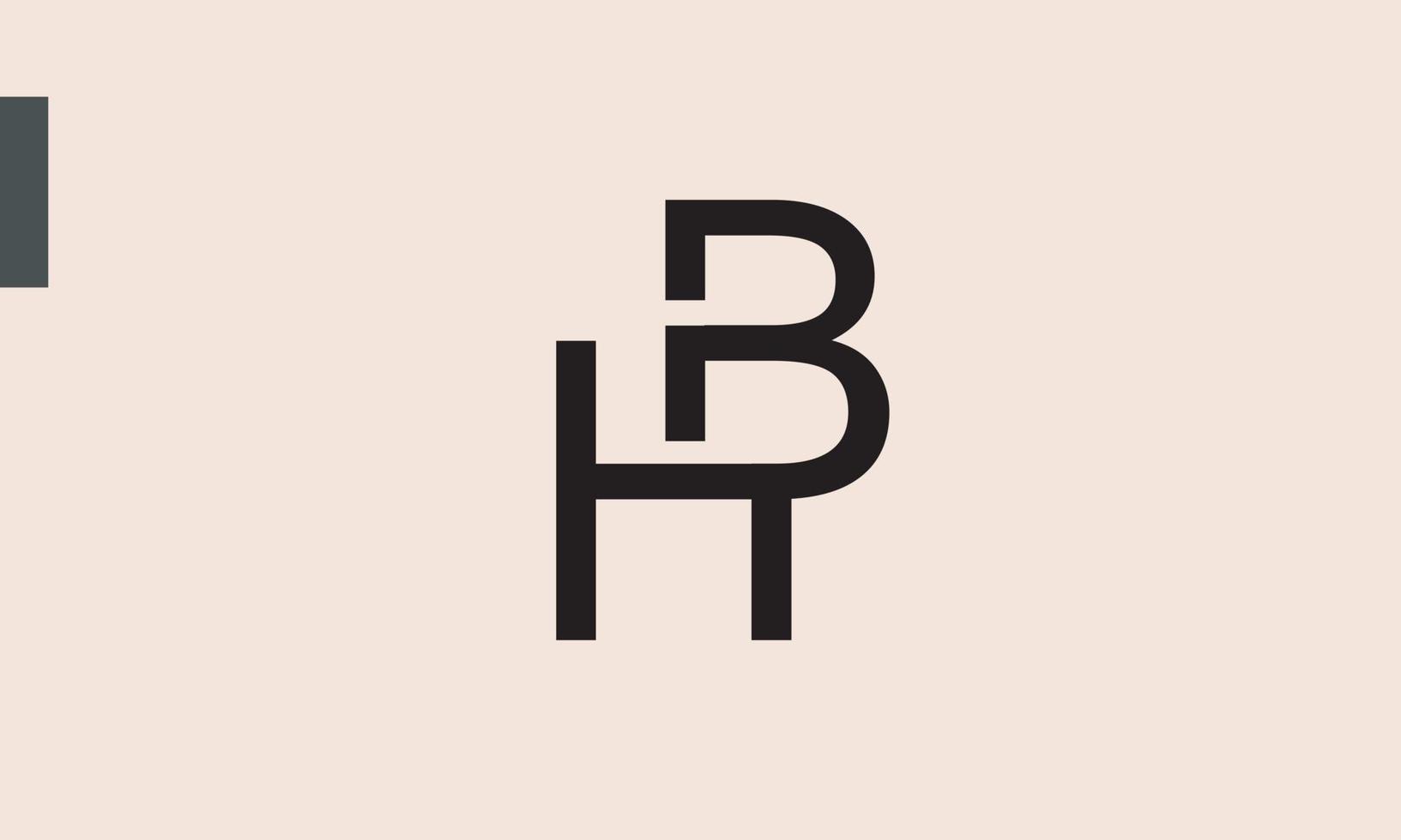 Alphabet letters Initials Monogram logo HB, BH, H and B vector